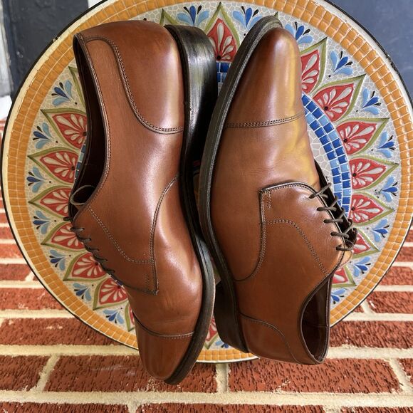 Allen Edmonds Windsor Mens 10 D Brown Leather Plain Toe Derby Dress Shoes USA main image 9